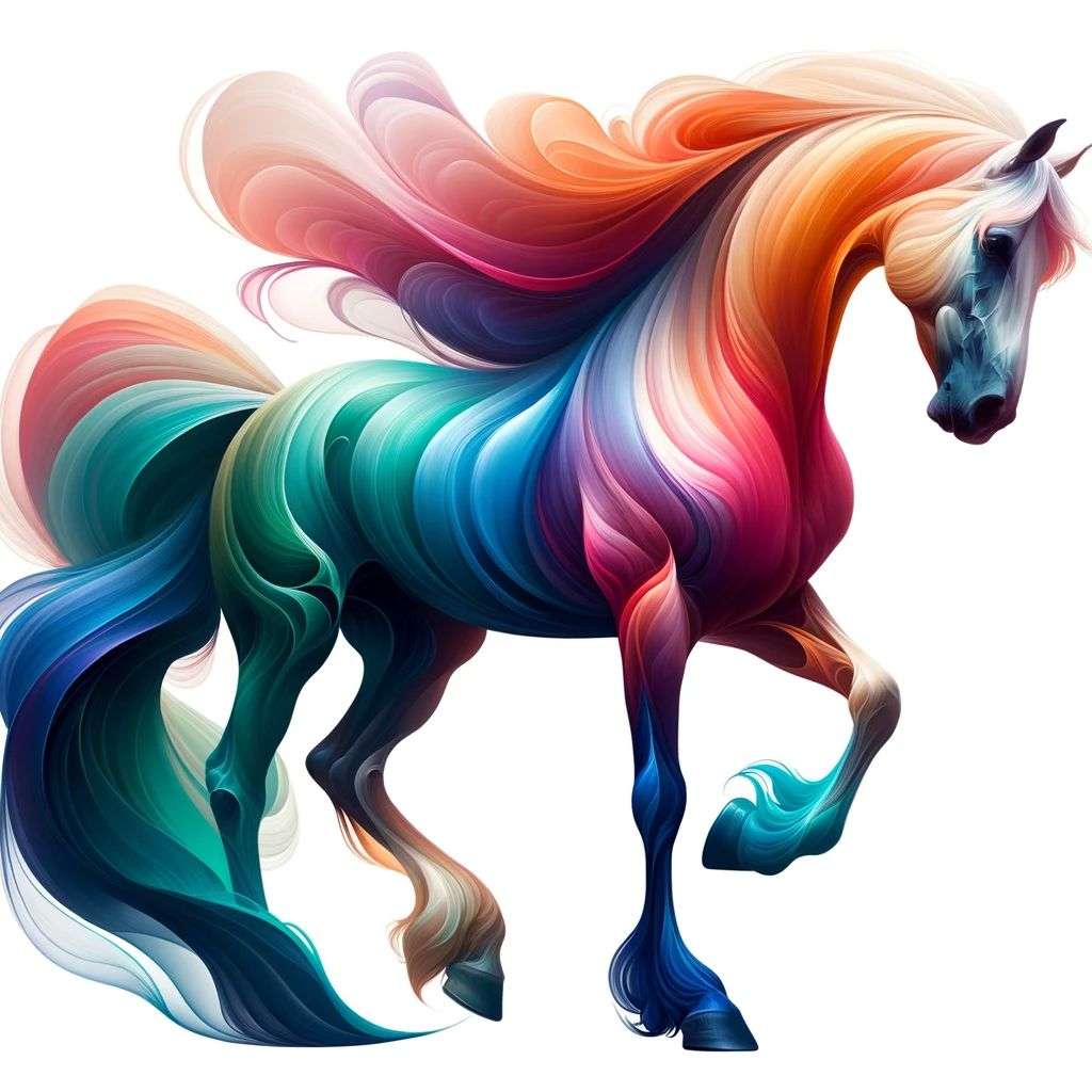a horse, digital art made from colorful gradients, airbrush